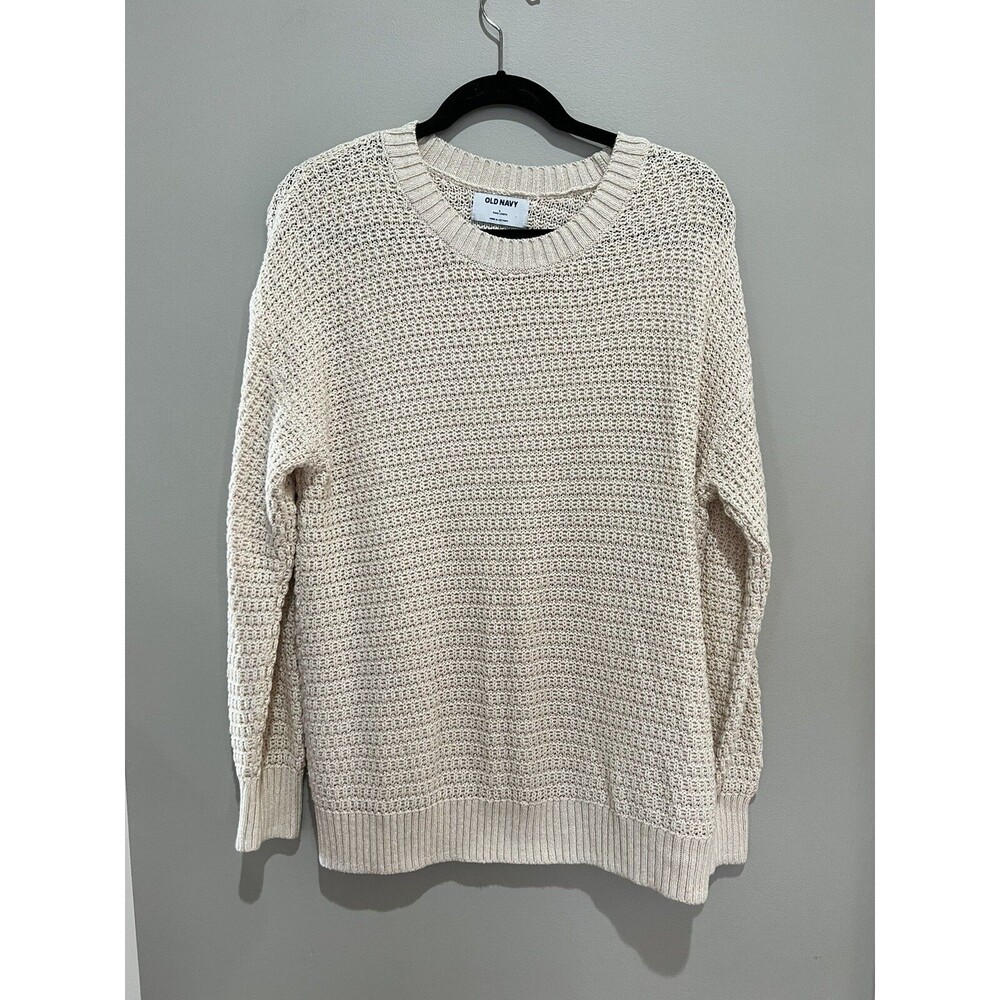 Womens Old Navy Cream Colored Tunic Length Sweater Large